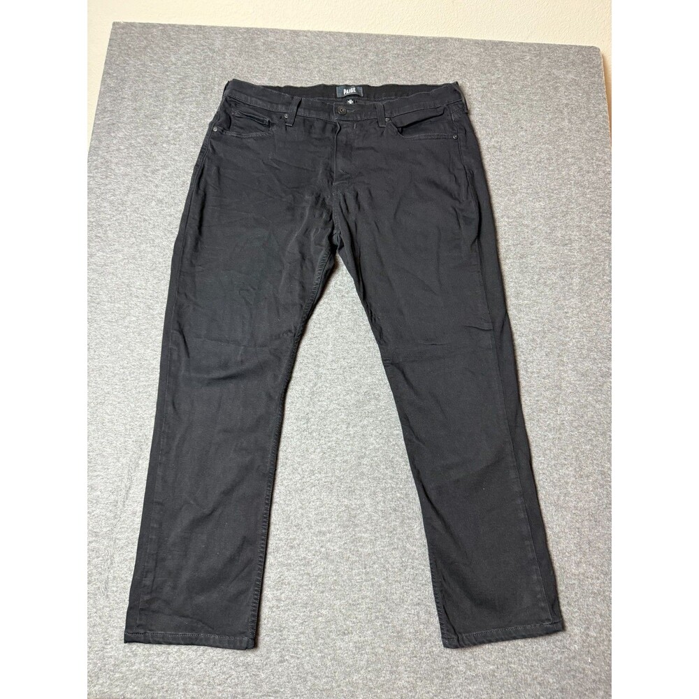 Paige Federal Mens Size 36 (36x28) Black Denim Straight Jeans USA made